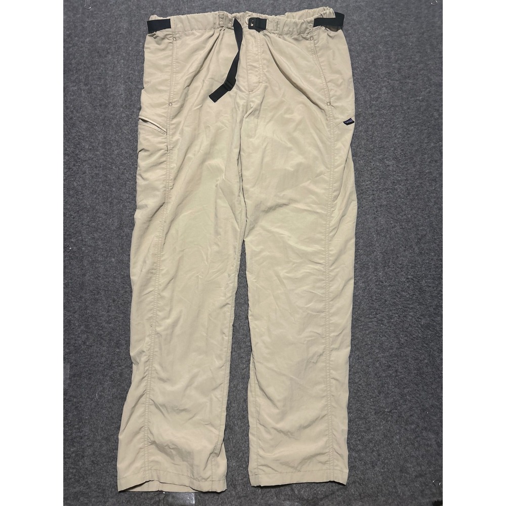 Patagonia Pants Mens Extra Large beige GI III Nylon Hiking Outdoor Zip belted